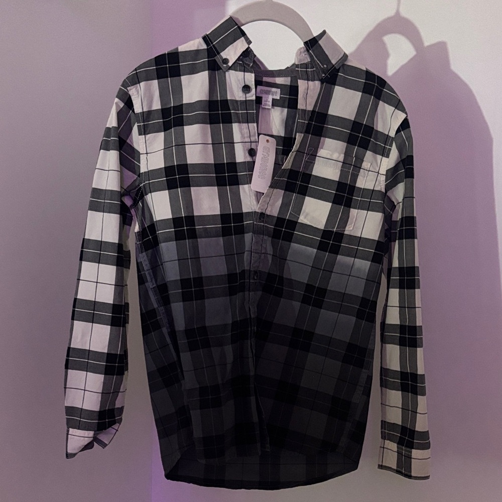 Gymboree Black and White Plaid Kids Button Down Shirt